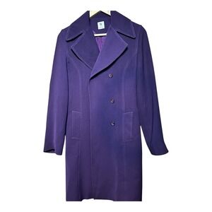 Silvia Wolk Purple Double Breasted Wool Blend Coat Women Size 42